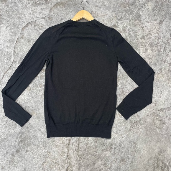 PROENZA SCHOULER WOOL LONG SLEEVE TOP Black Sweater with Colorful Embroidery - Picture 5 of 7